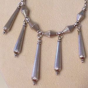 Brighton silver 5 dangle bead crystal necklace